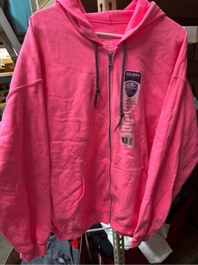 Gildan Adult Pink Full-Zip Hooded Jacket- size XL